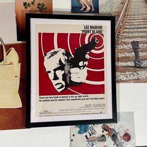 Vintage Movie Poster Point Black Lee Marvin Film Advertisement Framed Art Decor